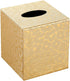 S Forever Home Decor Cube Tissue Box Holders PU Leather Square Tissue Box Cover (Gold Lightning)...