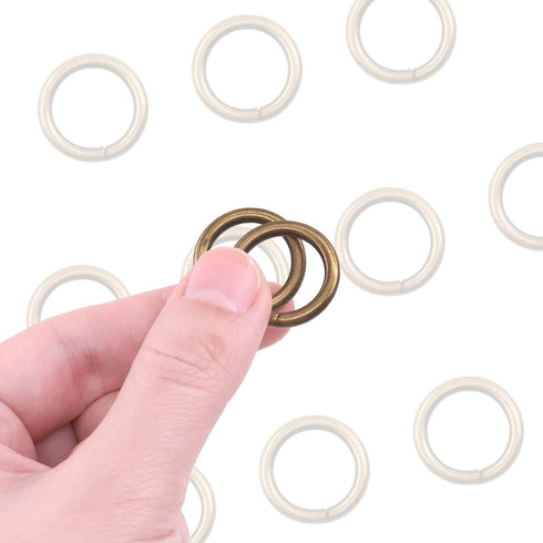 Swpeet 60Pcs Heavy Duty 3/5 Inch - 16mm Bronze Multi-Purpose Metal O Ring Metal Rings for Hardware Bags Ring Hand DIY Accessories Keychains Belts ...
