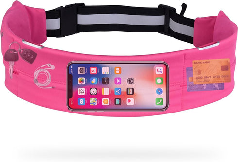men's and women's running belt, suitable for hiking, exercise, cycling, fishing, reflective running waist pack, suitable for all mobile phones, wo...