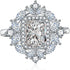 Princess Cut CZ Wedding Engagement Ring for Women Girls Big Crystal Cluster Adjustable Finger Band Rings Comfort Fit Fashion Art Deco Birthday Wed...