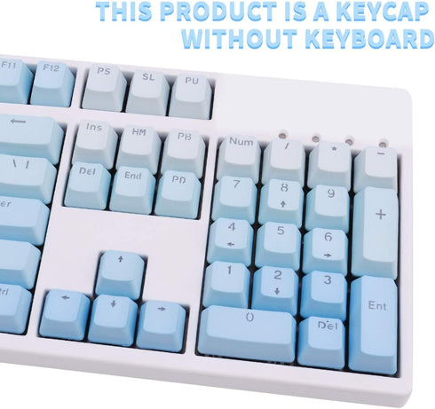 104 Keys Sunset Gradient Blue Backlit Keycaps Thick PBT OEM Profile for Cherry MX Switches of Mechanical Keyboard 104 87 61(Blue)...