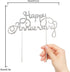 Happy Anniversary Cake Topper Wedding Anniversary Crystal Rhinestone Party Decoration Silver (Silver)...