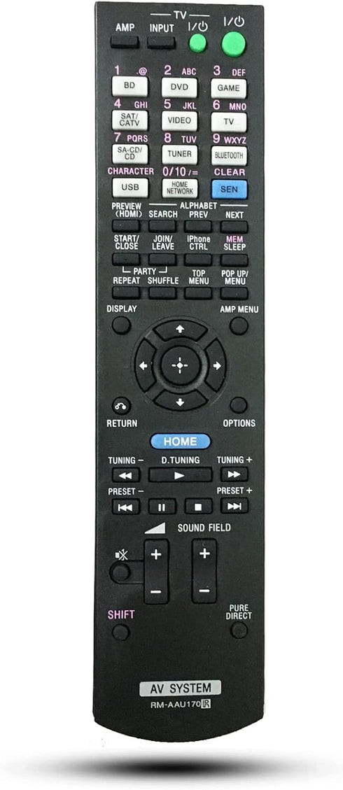 Replaced Remote Control Compatible for Sony STR-DN840 RMAAU170 149205111 STR-DH740 RMAAU168 149204911 Audio/Video AV Receiver Home Theater System...