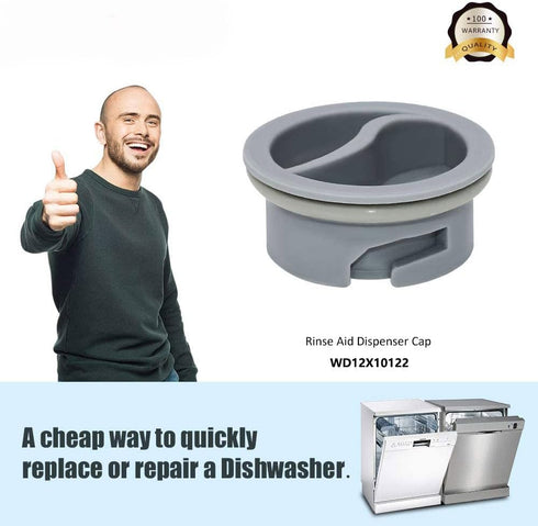 Romalon WD12X10122 Dishwasher Rinse Aid Dispenser Cap Fit for G.E Dishwasher Replaces WD12X10102 WD12X10200 PS958932 EAP958919