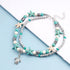 Boho Starfish Anklet Bracelet Sea Turtle Turquoise Chain Anklet Layered Turtle Pendant Ankle Bracelets Beach Blue Beads Foot Chain Jewelry for Wom...