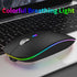 Uiosmuph LED Wireless Mouse, G12 Slim Rechargeable Silent Mouse, 2.4G Portable USB Optical Computer Mice with USB Receiver and Type C Adapter (Mat...