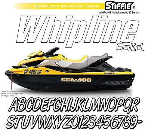 Whipline Solid Blue/Silver 3" Alpha-Numeric Registration Identification Numbers Stickers Decals for Boats & Personal Watercraft...