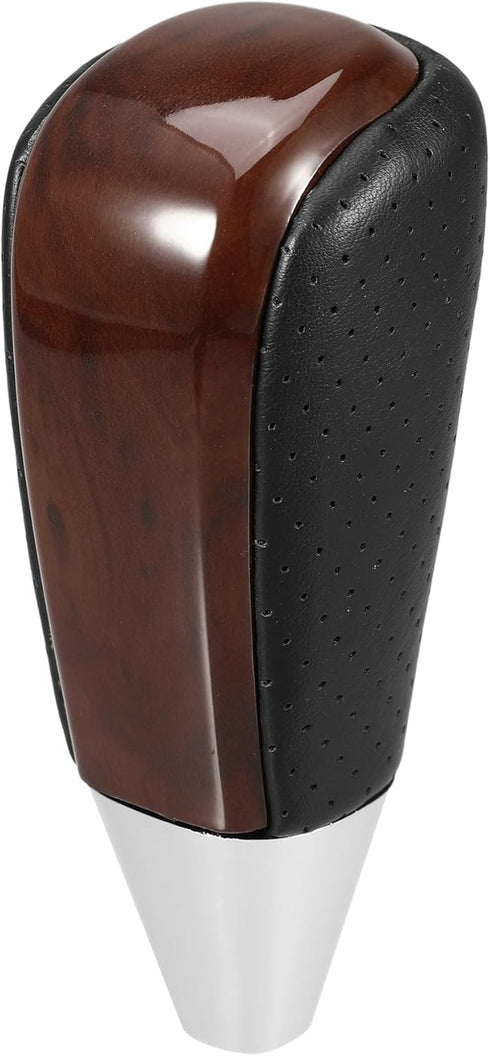 Automatic Gear Shift Knob Compatible for Toyota Land Cruiser 2003-2021, Durable Faux Leather Plastic Black Brown Drilled Grain Pattern...