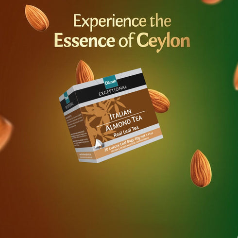 Dilmah Exceptional Italian Almond Ceylon Black Tea - 20 Luxury Leaf Tea Bags (40g) | Sweet, Fragrant, Medium Caffeine | Perfect for Afternoon & Pa...