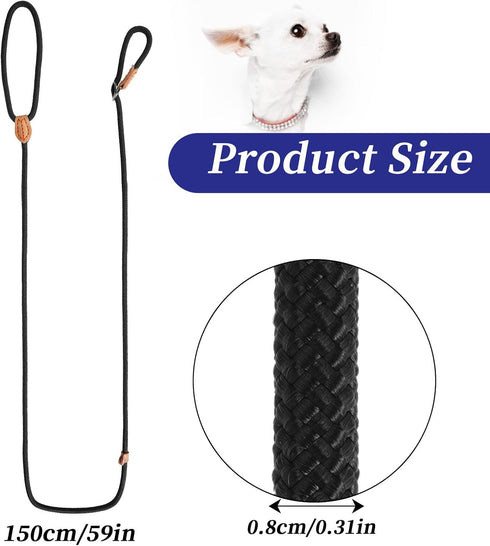 5 Ft Slip Leads No Pull Dog Leash for Dog Training, Puppy Leash for Small Medium Large Dogs, Black No Pull Dog Pet Training Leads, Puppy Training ...