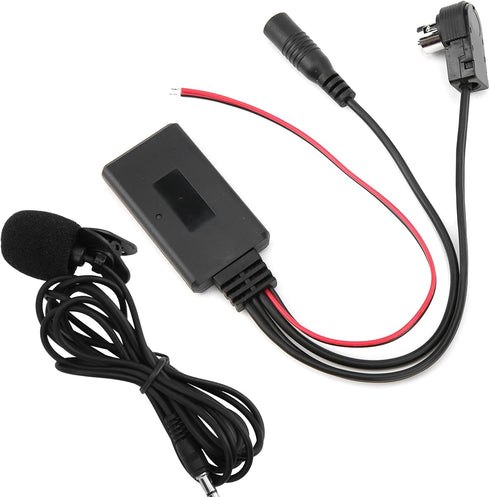 Qiilu Bluetooth AUX Adapter for Car, Bluetooth 5.0 AUX Cable Adapter with Microphone Handsfree Fit for Alpine CDA-9857 CDA-9886 CDA-117...