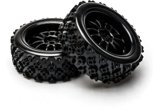 JIUWU 4pcs RC 1:10 Rubber Tires Car Crossing Wheels Rims Hex 12MM Black...