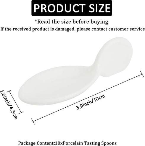 10Pcs Porcelain Tasting Spoons,Caviar Spoons,Sample Spoons for Tasting,4inch Fish Shape Appetizer Plates,Dishwasher Safety,Dessert Tasting Spoons,...