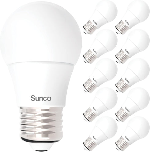 Sunco Lighting 10 Pack A15 LED Bulb Dimmable Refrigerator Appliance Bulbs 8W Equivalent 60W 3000K Warm White 800 LM, E26 Medium Base, Instant On, ...