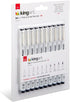 KINGART 430-10 PRO Inkline Black Micro Line & Precision Graphic Pens, 10 Assorted Nibs, BLACK Archival Waterproof Japanese Ink for Art, Illustrati...
