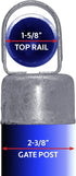 Jake Sales Chain Link Fence Loop Cap Eye Top - Use for 2-3/8" Outside Diameter Fence Posts and 1-5/8" Top Rail Outside Diameter Pipe - Galvanized ...