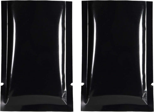 QQ Studio 100 PCS Metallic Mylar Foil Open Top Sealable Bags (7x10cm (2.7x3.9"), 100x Black)...