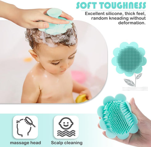 Baby Cradle Brush Baby Bath Brush Silicone Massage Brush Silicone Scrubbers Exfoliator Brush for All Hair Kid Newborn Toddler?Green?...