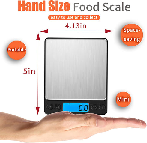 Digital Food Kitchen Scale Upgraded, YONCON 3000g/0.1g High Accuracy Mini Pocket Scale Measures in Grams and oz for Cooking, Baking, Jewelry, Tare...