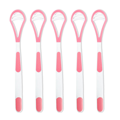 5 Pcs Tongue Scraper Tongue Brush, Scraper Handle Tongue Cleaners Brush to Help Resist Bad Breath and Freshen The Breath, Great for Adult Kids Rem...