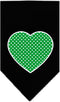 Mirage Pet Products Green Swiss Dot Heart Screen Print Bandana for Pets, Small, Black...