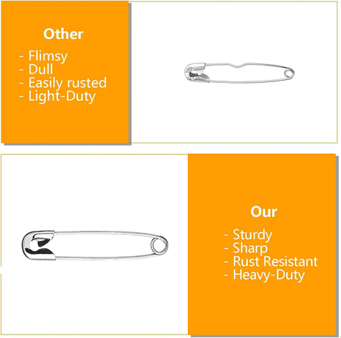 ZIPCCI 3 Inch Large Safety Pins - 100 Pcs Heavy Duty Steel Wire Pins (Large Size)...