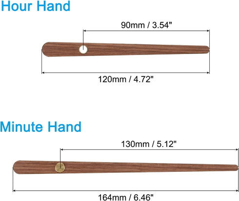 PATIKIL Replacement Clock Hands Kit, 5 Set Wooden Clock Mechanism Movement Wall Clock Hands Parts Replacement for 14 Inch Wall Clock Repair DIY Ho...