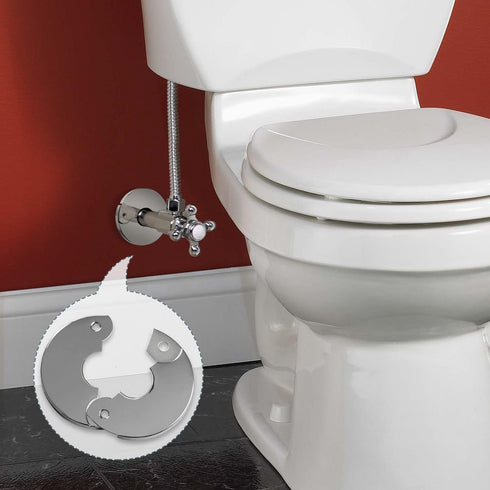 Plumbing Cover Plates, Escutcheon plate, Stainless Split Flange, Hinged Floor and Ceiling Plates for than 21mm Dia Pipe (Fits 1/2 Inch IPS), Chrom...