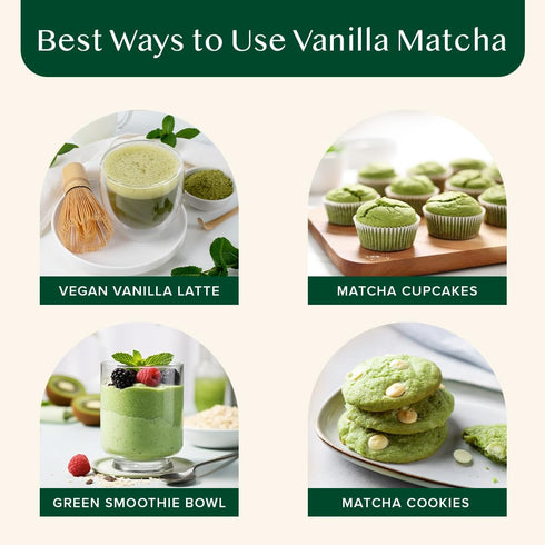 VAHDAM, Vanilla Matcha Green Tea Powder - 1.76oz | Pure Madagascar Vanilla + Premium Authentic Japanese Matcha | Hot or Iced - Vegan & Gluten-Free...