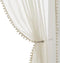 Treatmentex Pom Pom Linen Sheer Curtains for Living Room 63 inches Length Slub Textured Natural Farmhouse Window Sheers Drapes 52" w x 2 Pack, Rod...
