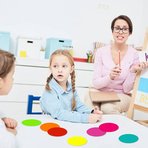 HOXHA 40Pcs 6 Inch Dry Erase Dots Circles, 10 Colors Removable White Board Markers Wall Decal Spots Set for Classroom, Office, Home Table & Desk...