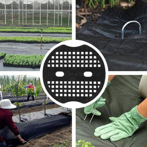 60 Pack Landscape Staples Gasket U-Sharped Garden Stakes Washer Anti-Ripping Plastic Buffer for Landscaping Grass Sunshade Cloth Staple Pin Nail G...