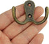 6 Pcs Double Prong Robe Hooks, Dual Coat Hooks Wall Mounted Hanging Clothes for Bathroom Bedroom Door Wall Retro Metal Cloth Hanger Double Coat Ho...