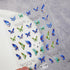 Butterfly Nail Art Stickers Decals 5D Embossed Butterfly Nail Decals Acrylic Engraved Design Nail Stickers Blue and Green Butterfly Self-Adhesive ...