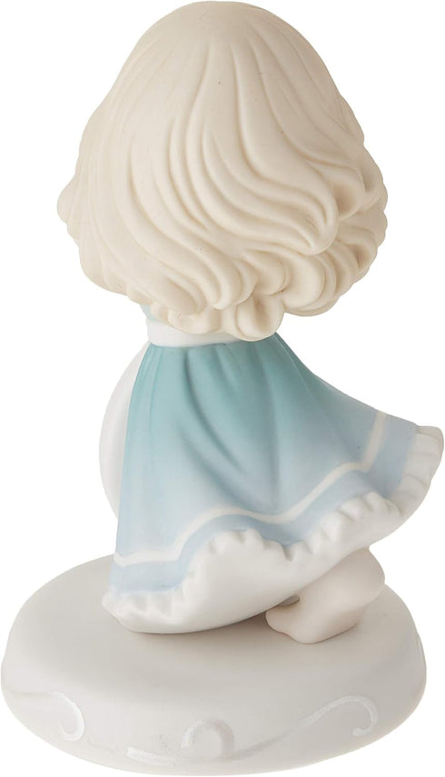 Precious Moments May Hope Comfort You Girl Leanning on Fish Sculpture Bisque Porcelain Figurine 172014...
