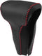 Gear Shift Head Knob Cover Transmission Lever Trim for Honda CRV 2017 2018 2019 Faux Leather Black Red Stitches...