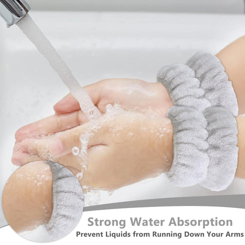 6 Pcs Terry Cloth Headband Face Wash Headband and Wristband Set, Skincare Headbands, Makeup Headband Spa Headband and Wristband Set, Hair Band for...