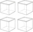 dedoot Clear Acrylic Boxes with Lid, 4 Pack 3.3x3.3x3.3 Inch Clear Acrylic Plastic Square Cube Small Acrylic Storage Containers for Favors, Sweets...