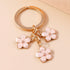 5 pcs Keychains for Women Girls,Flowers Charms Enameled Keychain Tassel Keyring Gifts Purse Bag Accessories Bulk...
