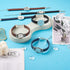 FASHEWELRY 14Pcs PU Leather Cord Bracelet Bezel Tray Blank Flat Round Cabochon Settings Bezel Tray Watch Bands Base Tray Bracelet Blanks with Glas...