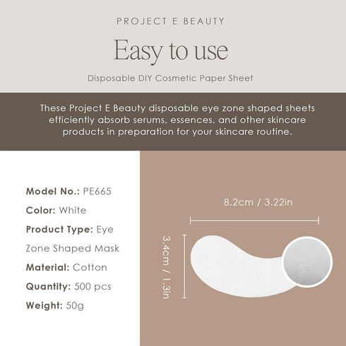 Project E Beauty 500pcs Disposable DIY Non-Woven Eye Mask Paper DIY Cotton Eye Care Mask | for Skincare & Spa Salon Use | Cosmetic Facial Paper fo...