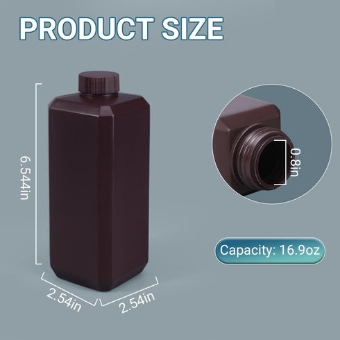 Plastic Container Lab Chemical Reagent Bottles 16.9oz Liquid Solid Storage Bottles Sample Storage Container Sealing Bottle with Cap for Food Stora...
