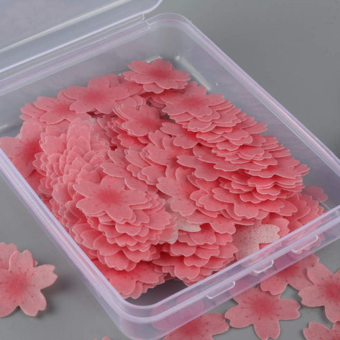 CHOCKACAKE 70x 0.9" Edible Wafer Cherry Blossom Pink Flower for Cake Decoration Toppers,Wedding Japanese Sakura...