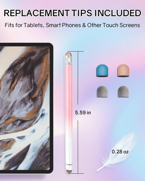Stylus Pens for Touch Screens, 2 in 1 Universal Fine Point Stylus Pen for iPhone/iPad/Tablet/Android, Compatible with All Touch Screen Devices, 2 ...