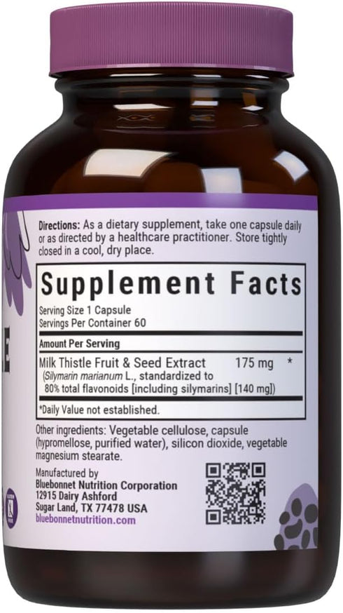 BlueBonnet Milk Thistle Fruit and Seed Extract Supplement, 60 Count...