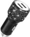 Dual USB Car Charger,SAVORI Car Adapter Bling Bling Rhinestones Crystal Car Decorations for Fast Charging Car Decors for iPhone Xs Max X Plus, iPa...