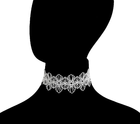 LINKY 10pcs White Lace Choker Necklace Women Jewelry Set...
