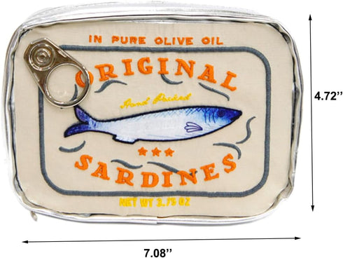 Canned Sardines Eye-catching Cute Clutch bag Makeup Case Cosmetic Bag Portable Snack Pouch bag Travel Toiletry Bags For Women Organizer Bag polyes...