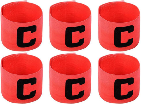 6 Pieces Elastic Soccer Captain Armband Adjustable Football Basketball Player Bands for Adult Youth...