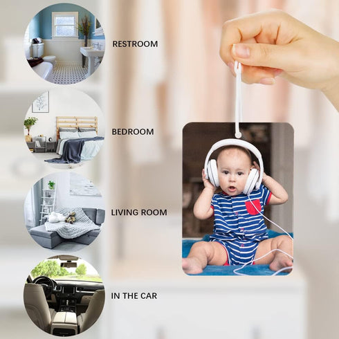 50 Pieces Sublimation Air Freshener Blanks, Car Air Freshener, DIY Scented Hanging Sheets Felt With 100 PCS Bags and 49.2 Feet Elastic Rope for Ca...